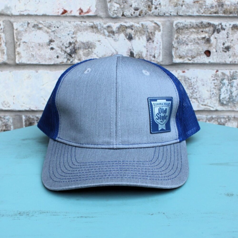 Heileman's Old Style Beer Snapback Hat Gray/Blue Mesh
